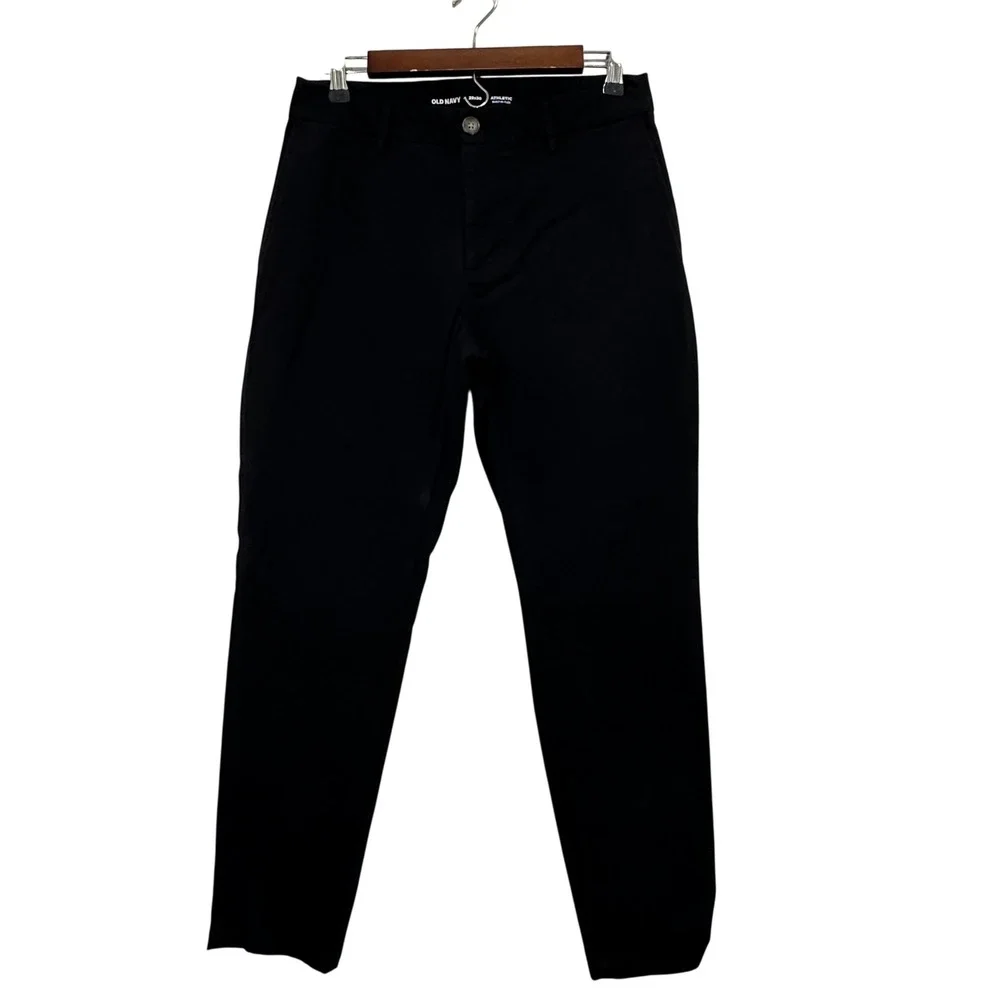 Old Navy Athletic‎ Chinos Pants Mens 29x29 Black Built-In Flex Flat Front